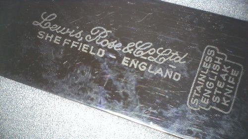 Sheffield England Stainless Steel Steak Knifes.